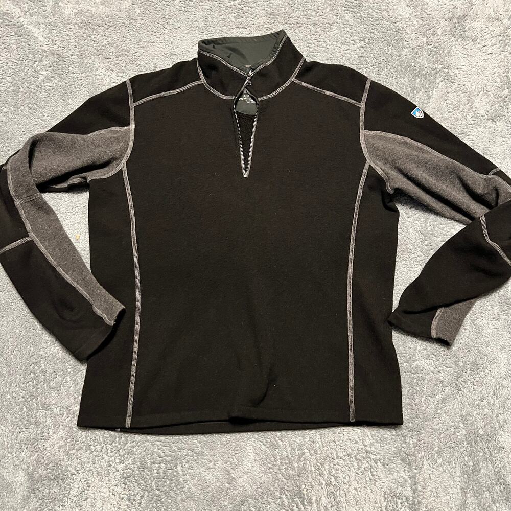 Kuhl Sweater Mens Medium Black Quarter Zip **